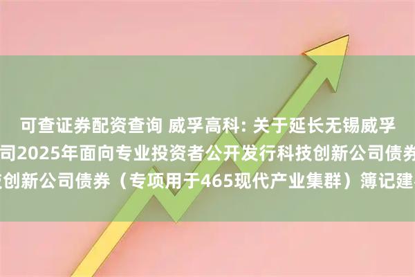 可查证券配资查询 威孚高科: 关于延长无锡威孚高科技集团股份有限公司2025年面向专业投资者公开发行科技创新公司债券（专项用于465现代产业集群）簿记建档时间的公告